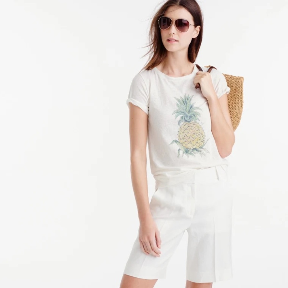 J. Crew Botanical Pineapple Tee Shirt